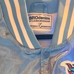 BROdenim By Laura Brodigan Tennessee Titans Varsity Satin Jacket Size Large EUC